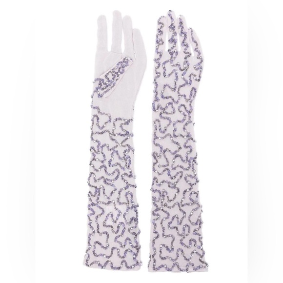Retrofete Poppy sequinned gloves in Lilac beads from Revolve​​​​​ - Picture 2 of 6